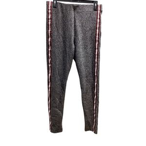 Iris Basic Size Large Sparkling Gray Leggings With Side Stripe. New With Tags